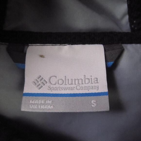 Columbia Jacket Mens Small Black Hooded Full Zip Lightweight Rain Windbreaker - Picture 2 of 7